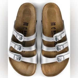 Brand New Silver Florida Birkenstocks